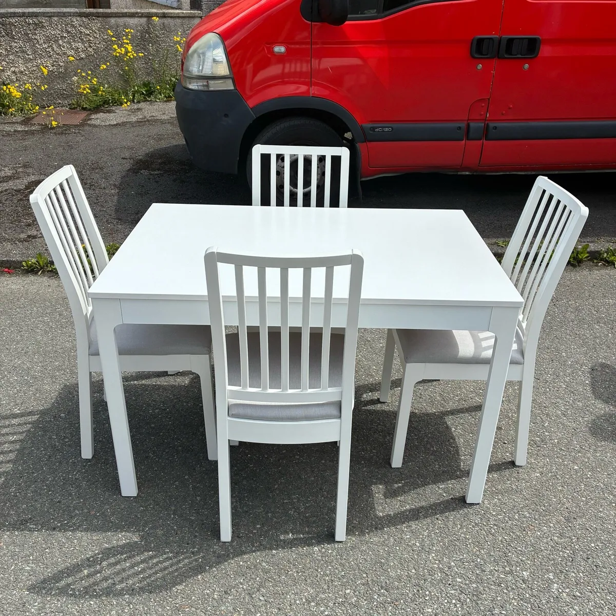Like New White Table & Chairs - Image 2