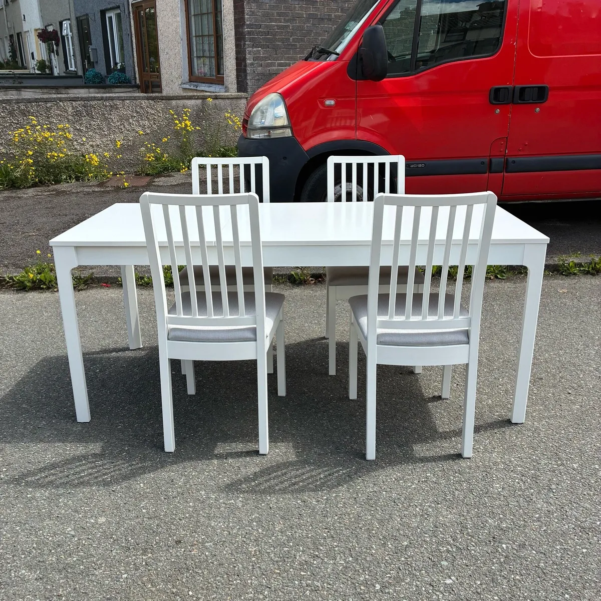 Like New White Table & Chairs - Image 3