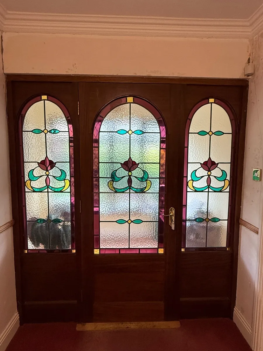 Solid Teak Stained Glass Door - Image 2