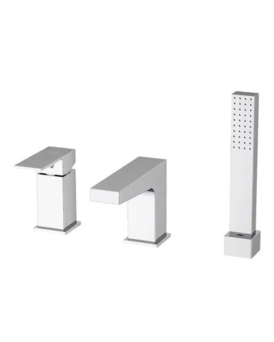 New Bath Rim Mixer Chrome 3 Hole Bath Mixer Tap Ba - Image 3