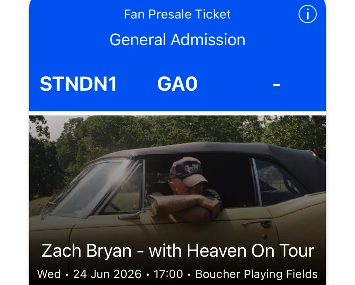 2  zach Bryan tickets for Belfast  24 june
