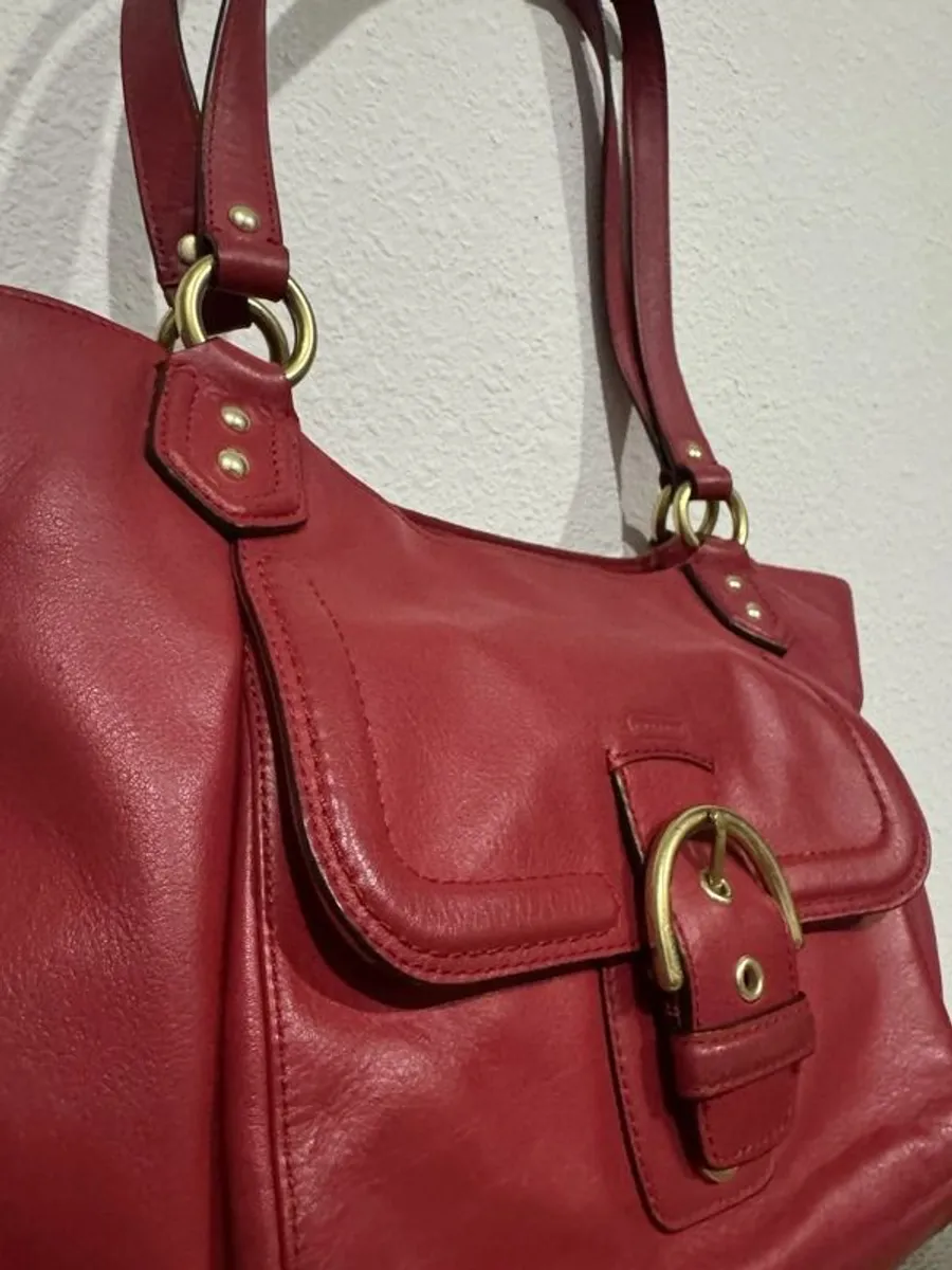 Coach Red Pebble Leather Hand/Shoulder Bag / NEW - Image 2