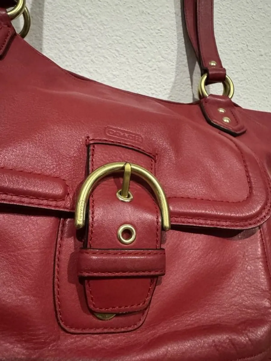 Coach Red Pebble Leather Hand/Shoulder Bag / NEW - Image 3