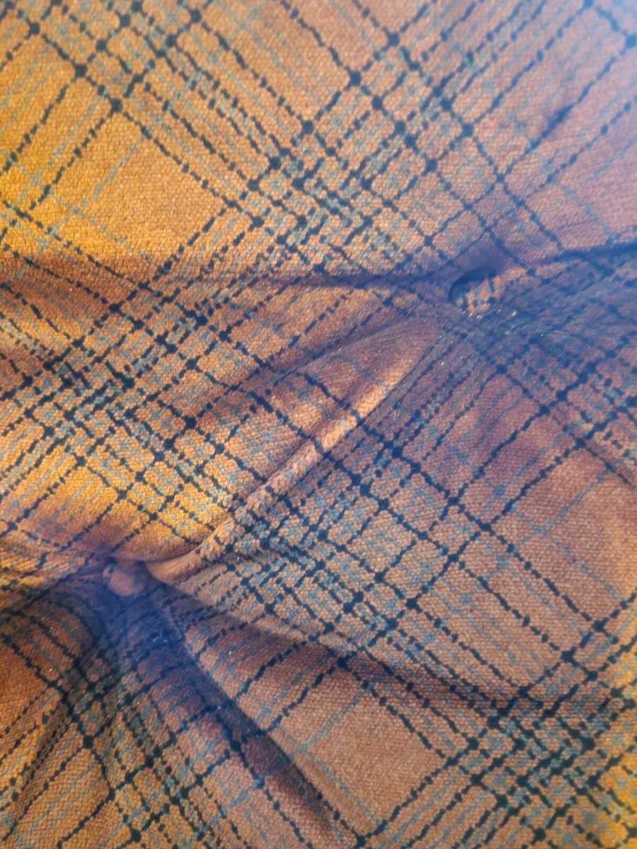 Vintage Retro 3-Seater Sofa - Tartan/Plaid - Image 4