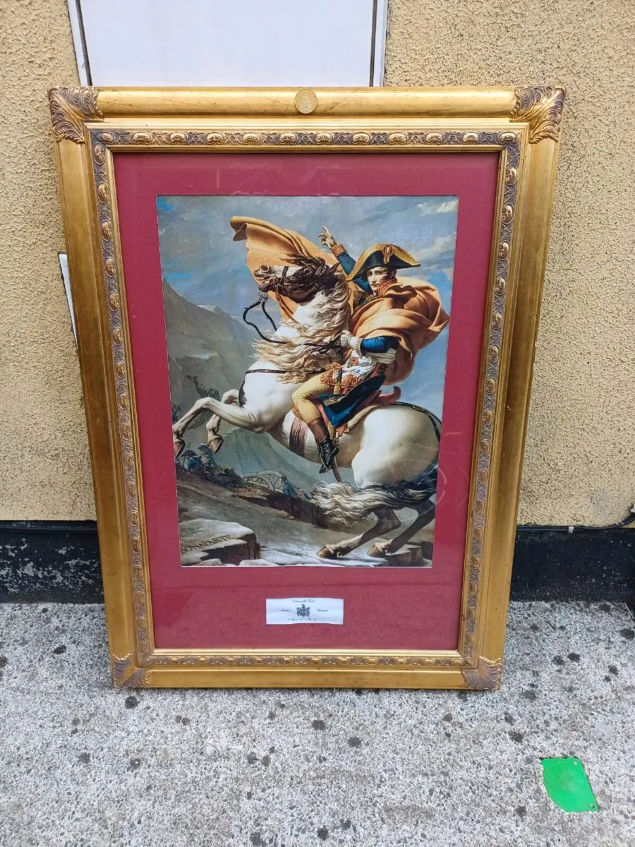 Large Vintage Picture "Napoleon Crossing The Alps" - Image 3