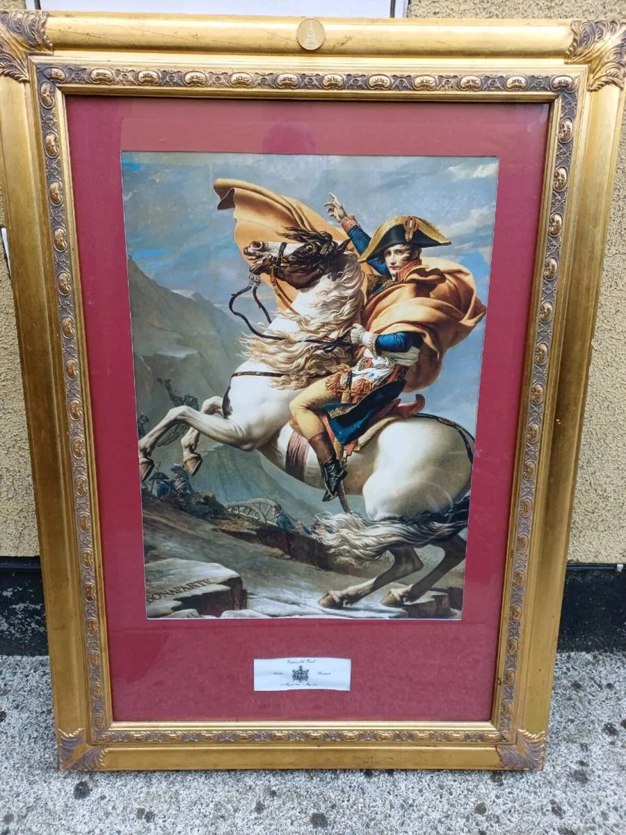 Large Vintage Picture "Napoleon Crossing The Alps" - Image 1