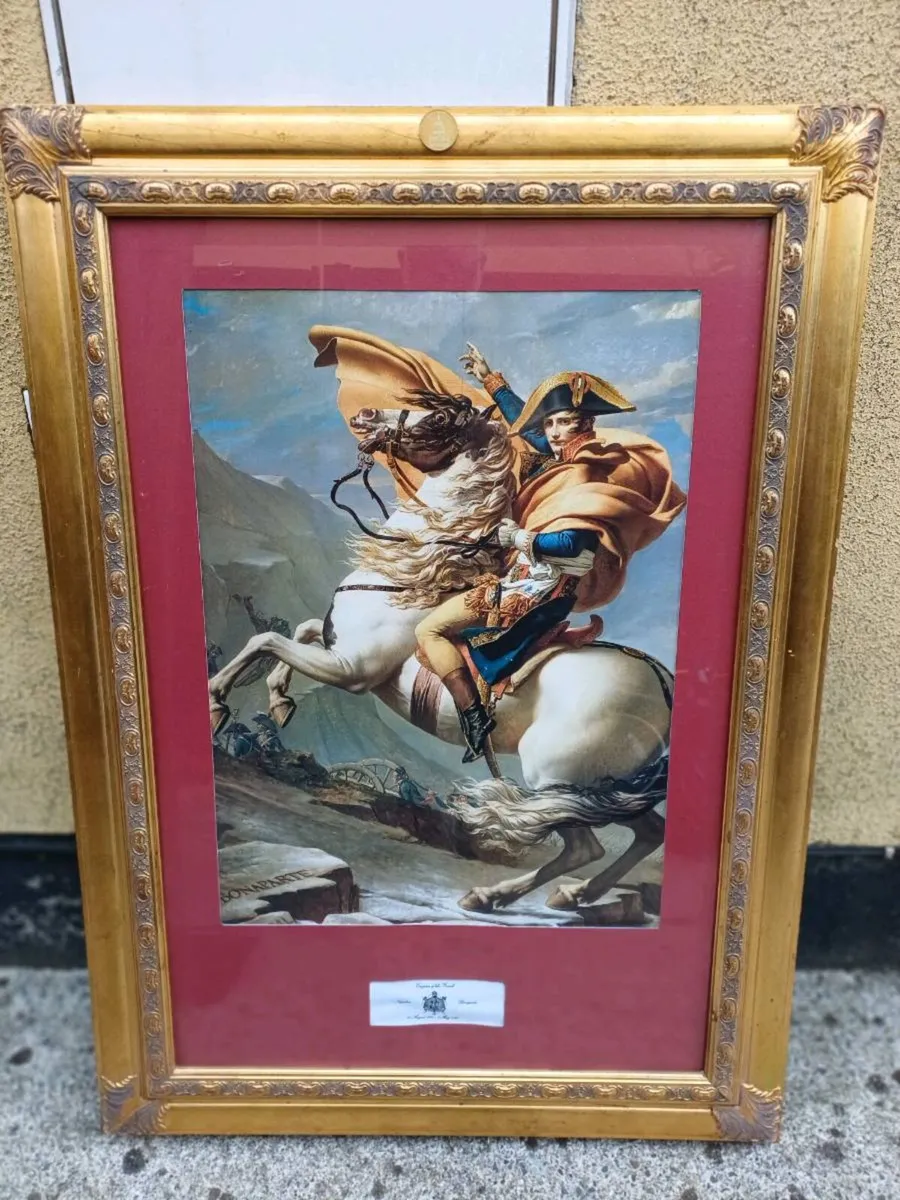 Large Vintage Picture "Napoleon Crossing The Alps" - Image 2