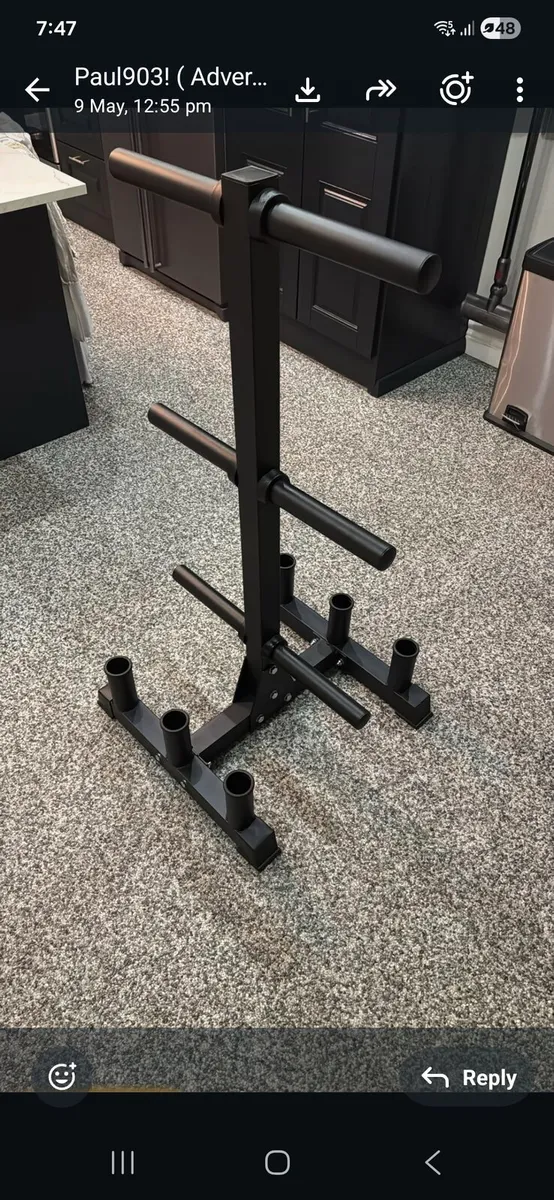 Brand new olympic plate and bar rack - Image 1