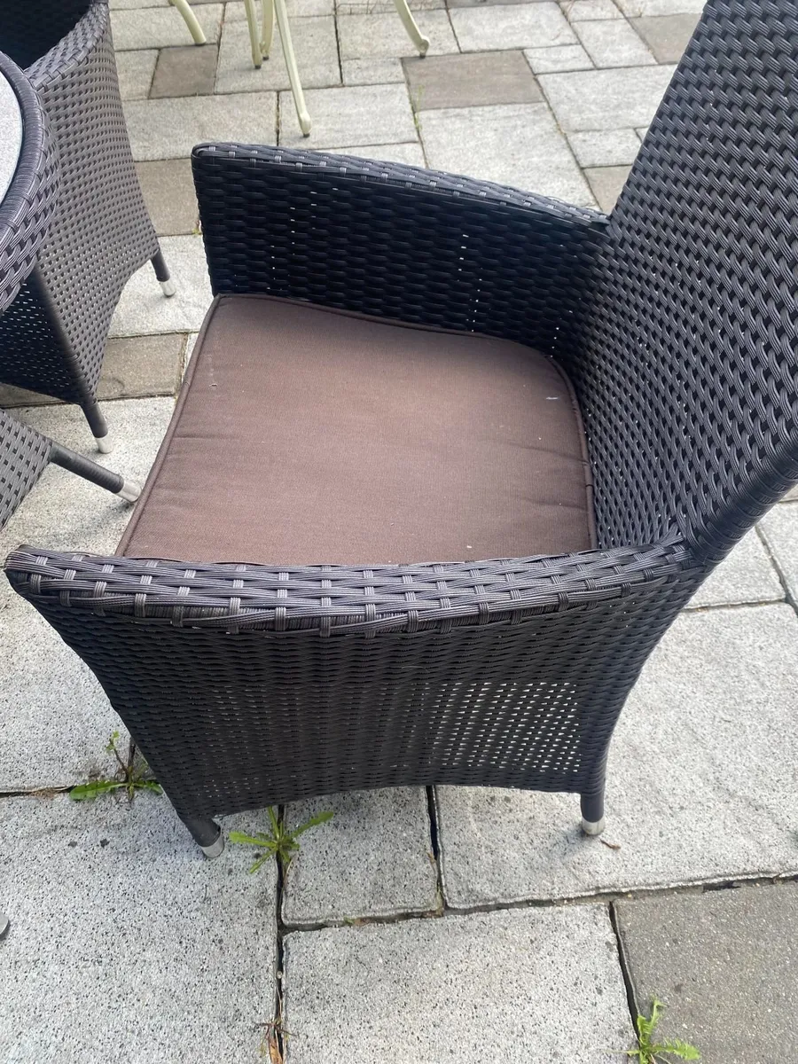 Premium 4-Seater Rattan Garden Dining Set with Par - Image 2