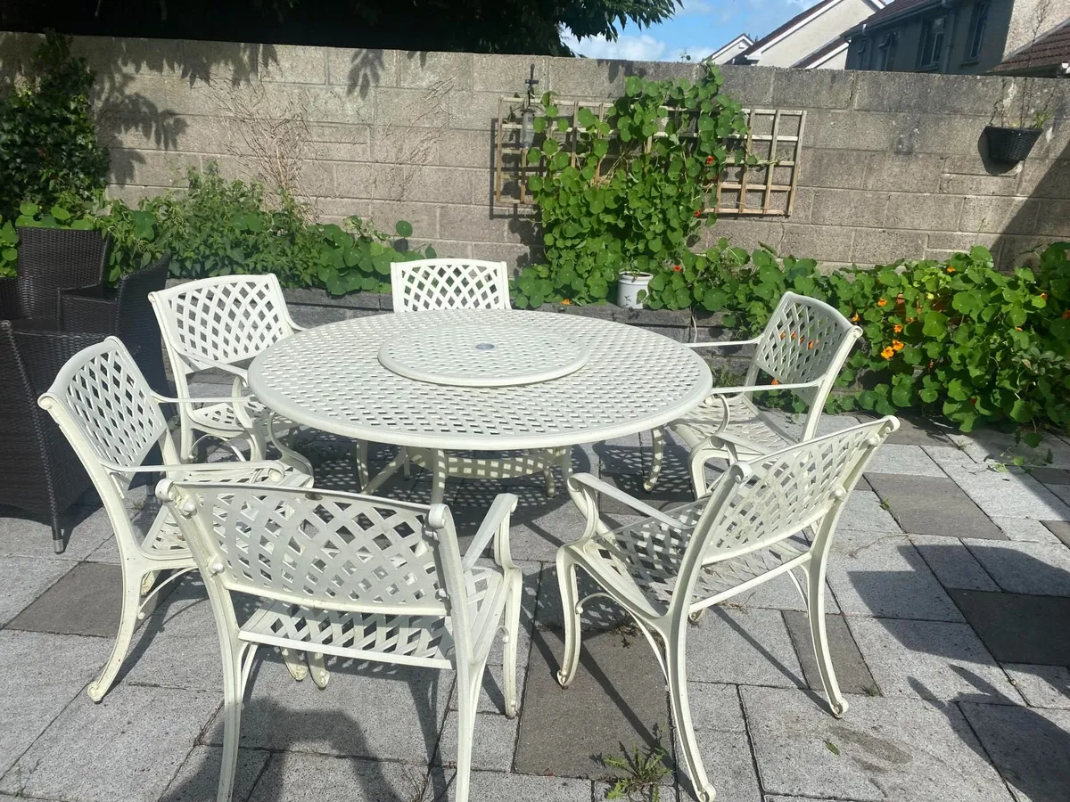 Premium 6-Seater Cast Aluminium Garden Dining Set - Image 1