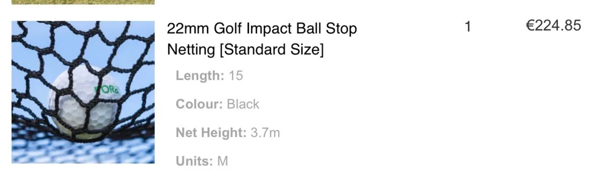 Golf Netting 3.7m x 15m - Image 2