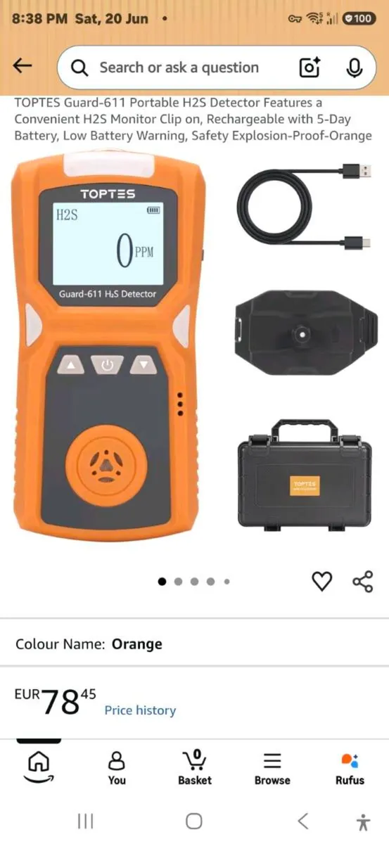 TOPTES Guard-611 Portable H2S Detector - Image 2