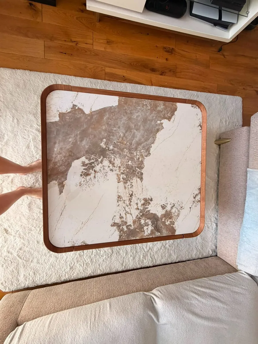 Luxury Coffee Table – Stone/Marble Top – EZ Living - Image 1