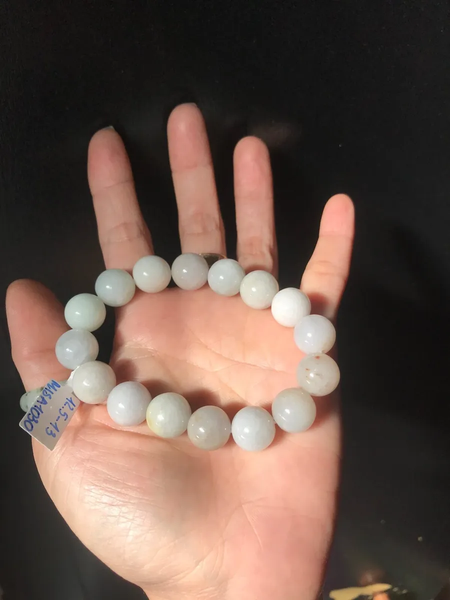 Grade A Myanmar Jadeite Bracelet – Soft Pastel Bea - Image 2