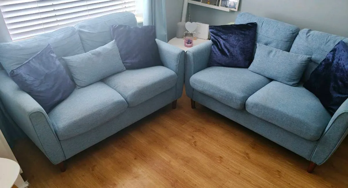 2x 2 seaters sofas in good condition - Image 1