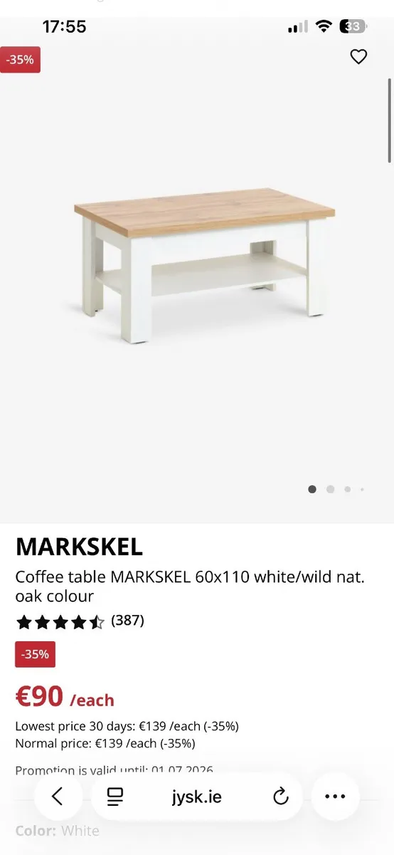 Sideboard, Coffee Table and 2x tv bench - Image 2
