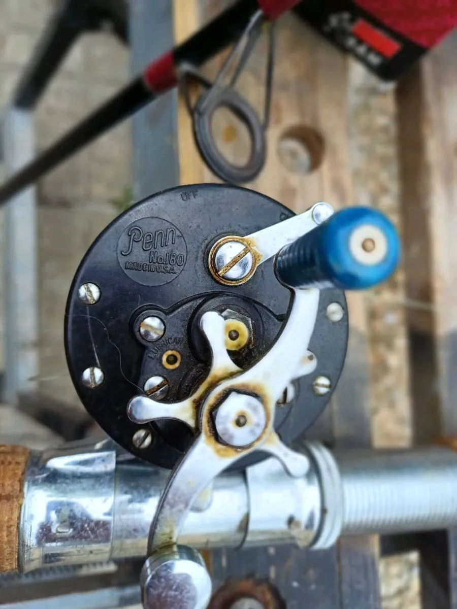 1940s Penn No 180 Reel & Fishing Rod - Image 1