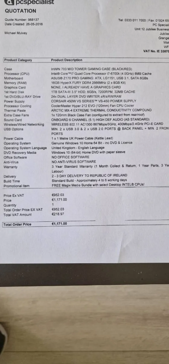 Desktop Gaming Computer - Image 1