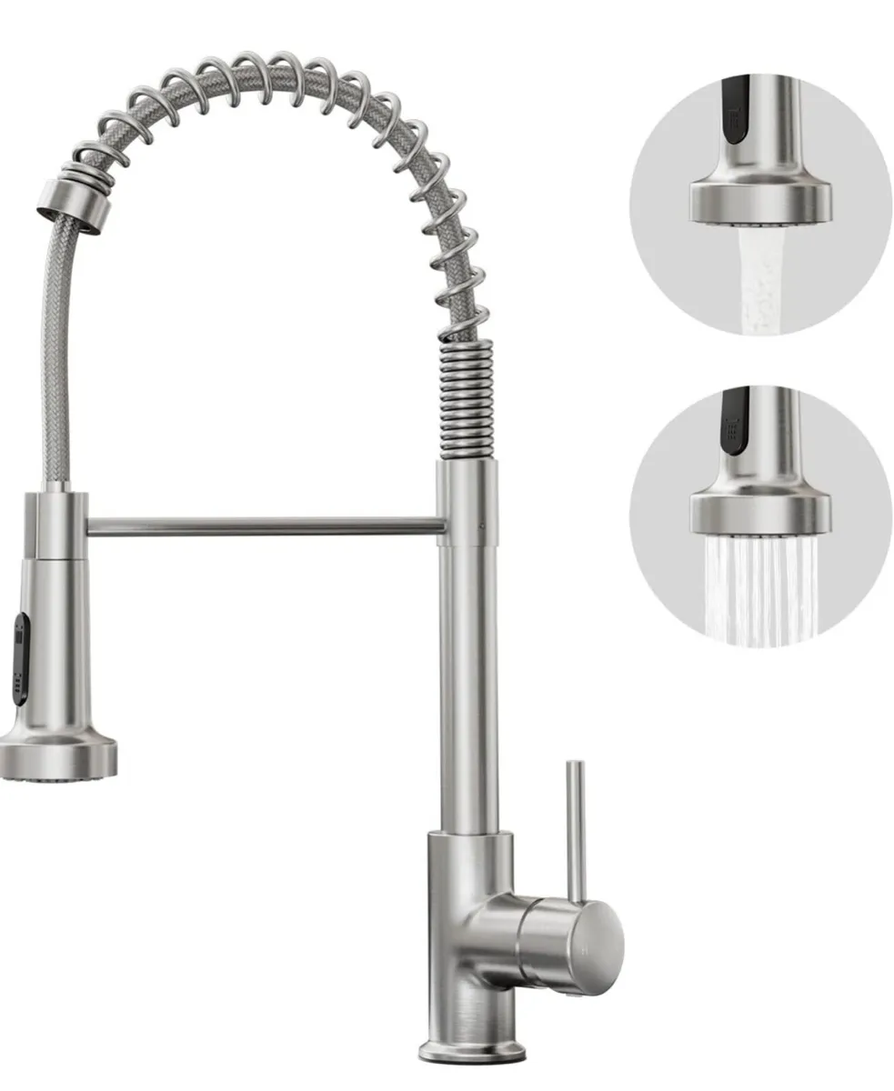 Brushed nickel pull down kitchen tap new - Image 3