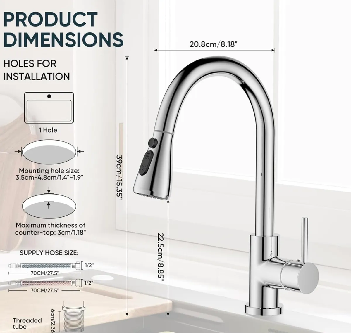 Premium pull out kitchen tap NEW - Image 2