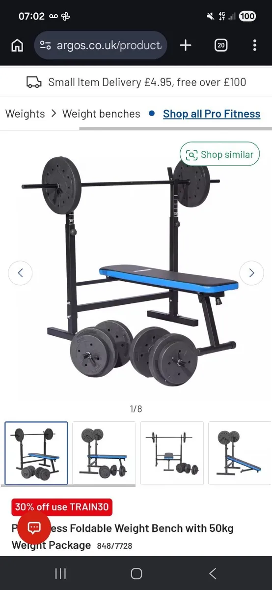 Weights Bench with weights for home workout / gym - Image 1