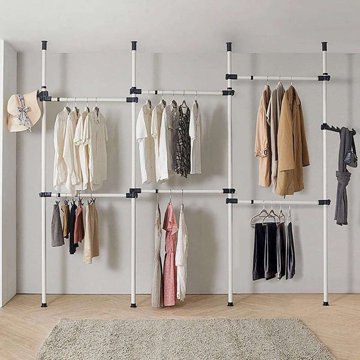 Heavy Duty Clothes Rack 4 Poles 6 Bars - Image 4