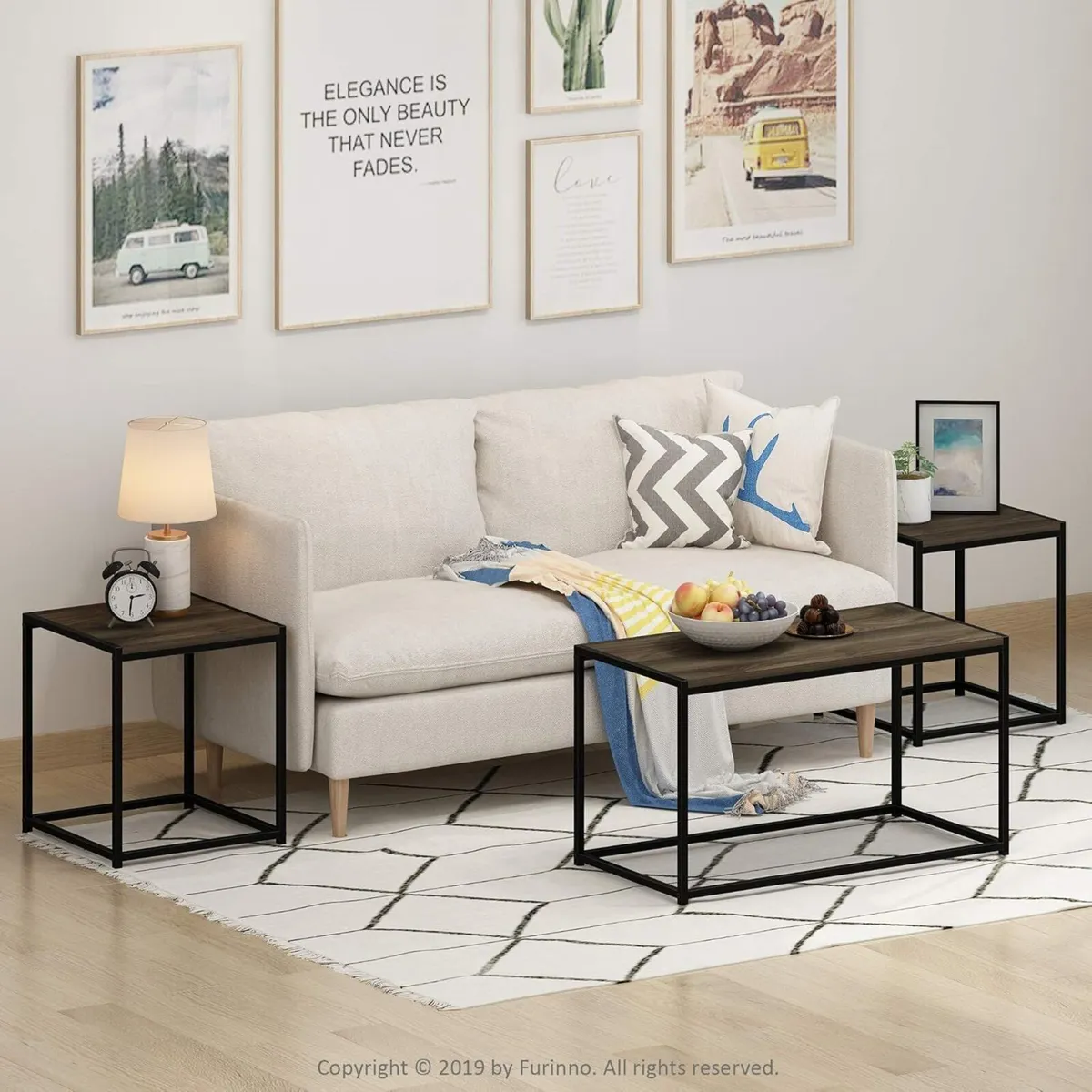 Furinno Camnus Coffee Table Metal Frame Modern - Image 2