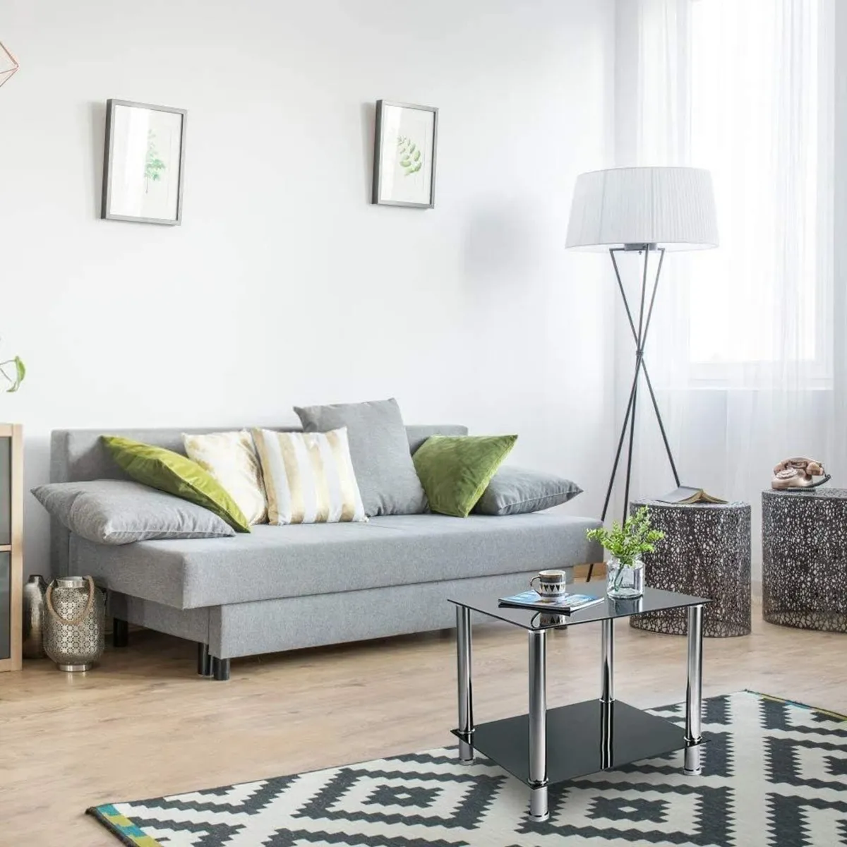 Coffee Table Tempered Glass Living Room Side - Image 4