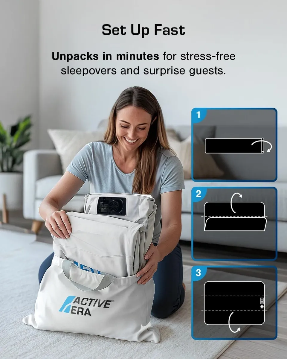 Luxury Double Inflatable Mattress with Built - Image 3