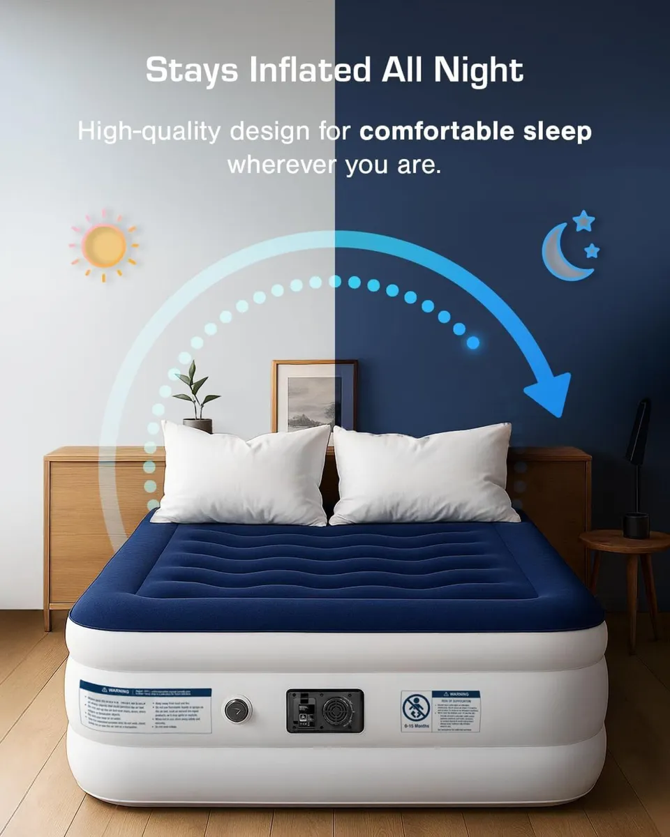 Luxury Double Inflatable Mattress with Built - Image 2