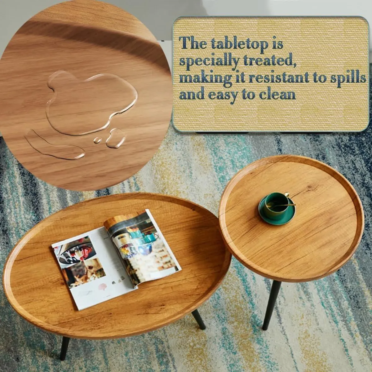 Nesting Coffee Table Set Tables for Living Room - Image 3
