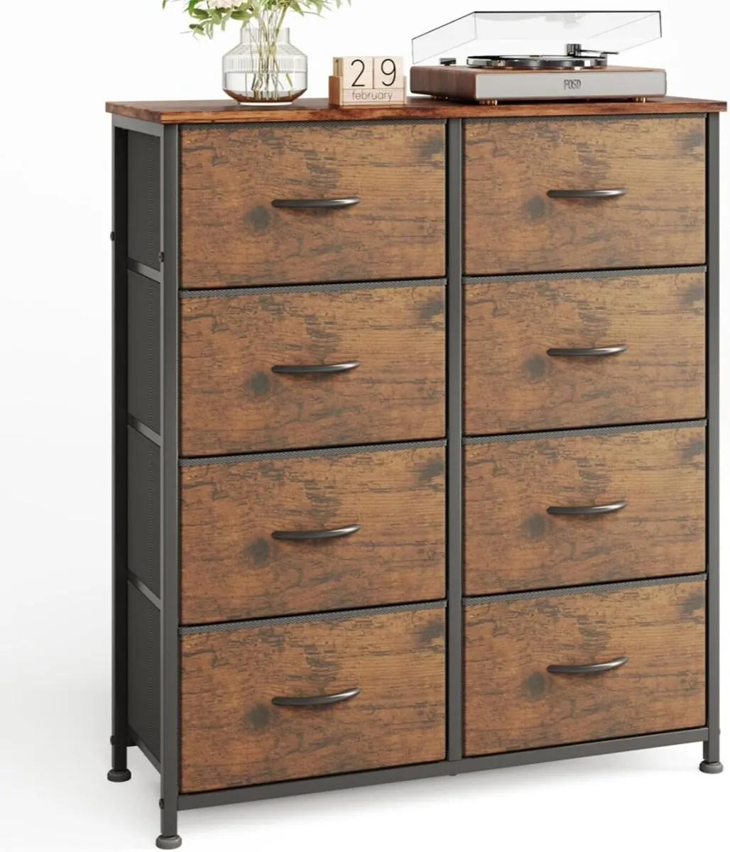8 Drawers Chest of Fabric Storage Dresser Vertical - Image 1