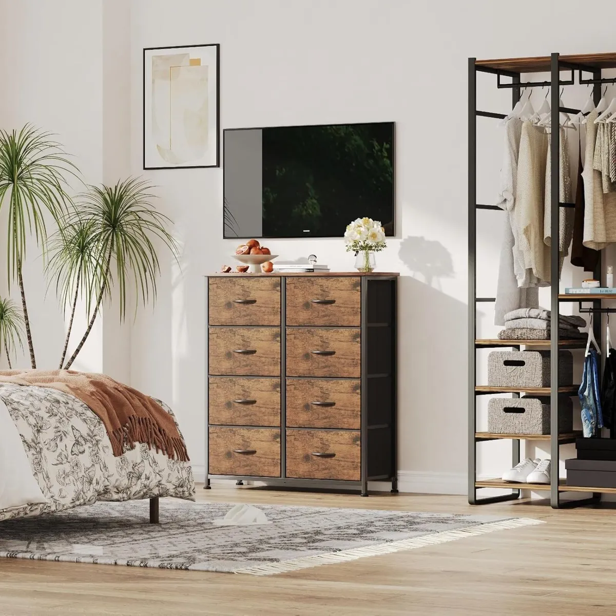 8 Drawers Chest of Fabric Storage Dresser Vertical - Image 2