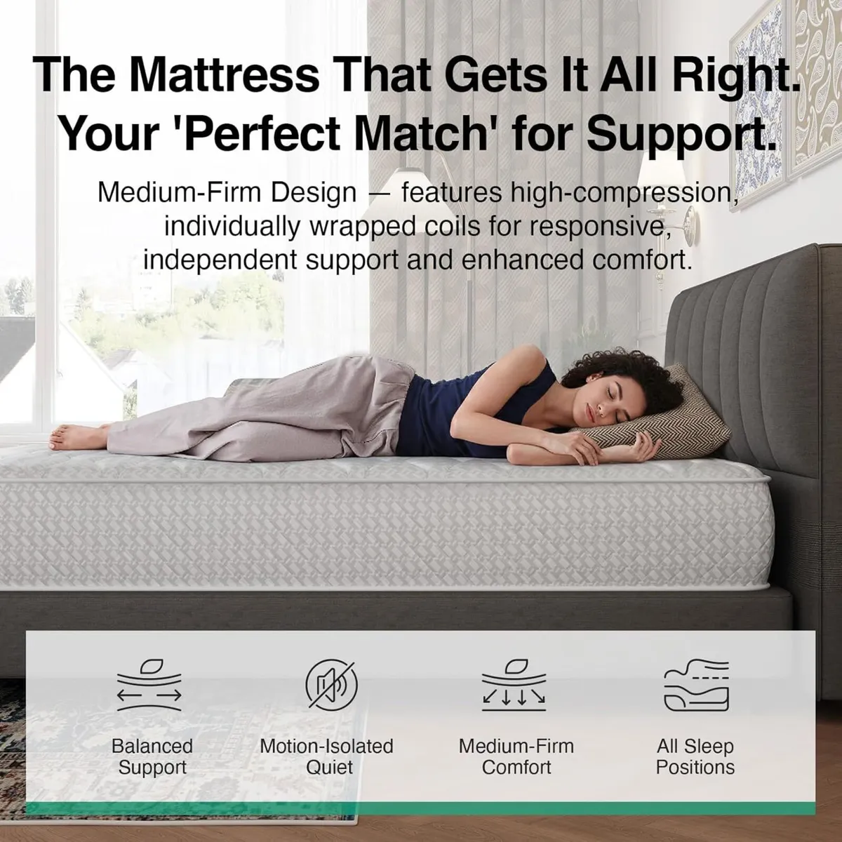 4ft6 Double Mattress Hybrid Pocket Sprung - Image 4