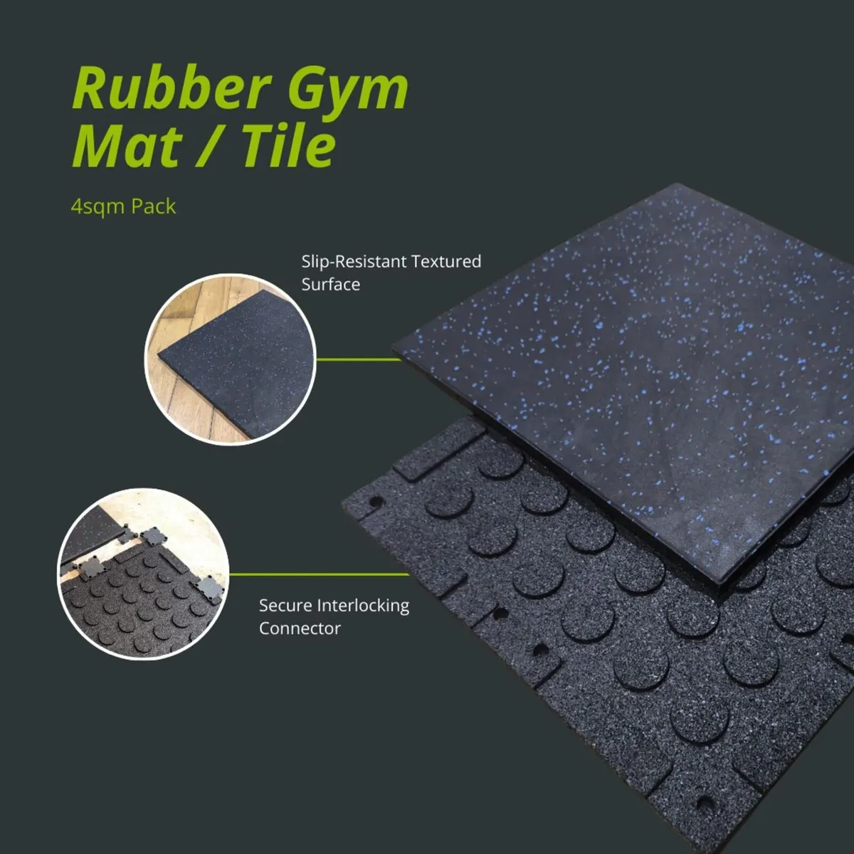 Rubber Gym Tiles & Flooring - Free Delivery - 20MM - Image 1