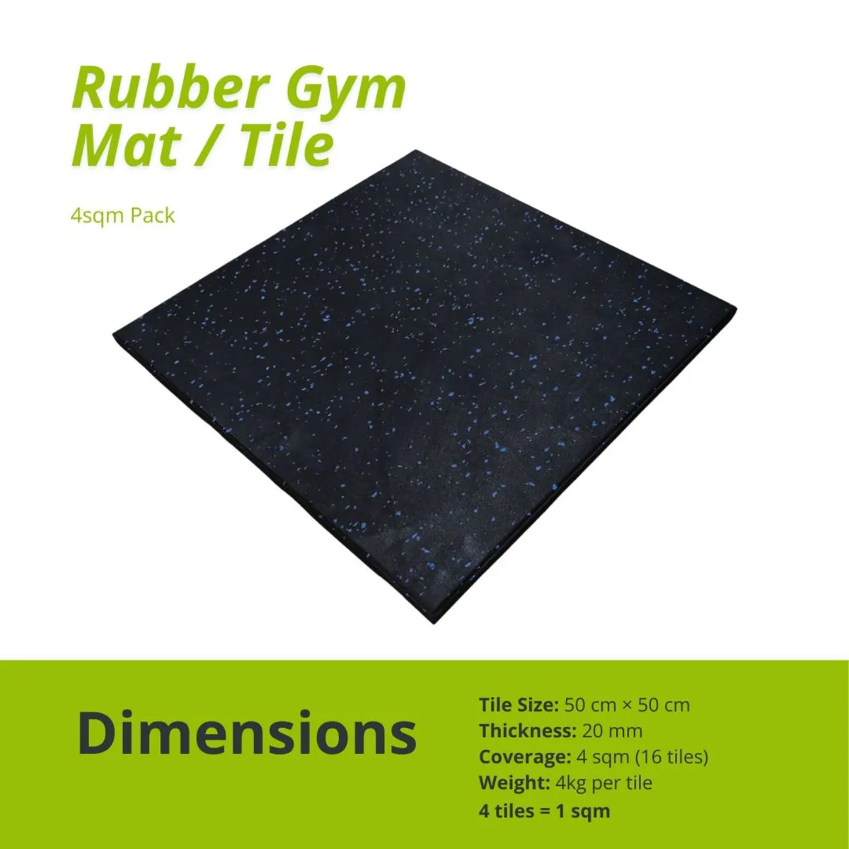Rubber Gym Tiles & Flooring - Free Delivery - 20MM - Image 2