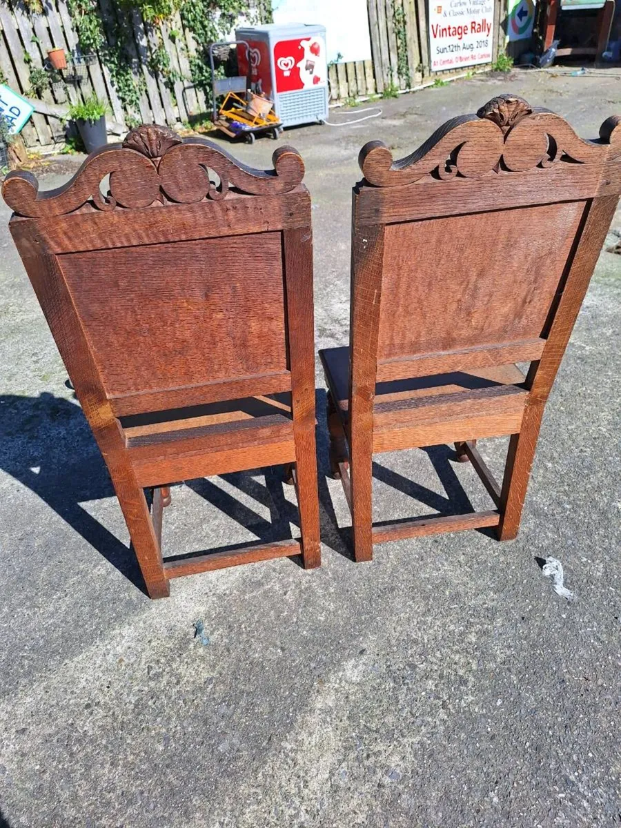 Two late 19th century hall chairs - Image 2