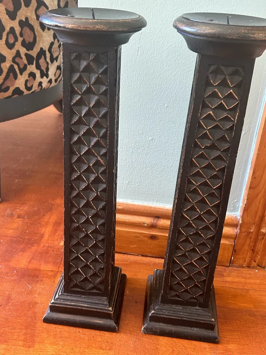 Wooden candlesticks - Image 3