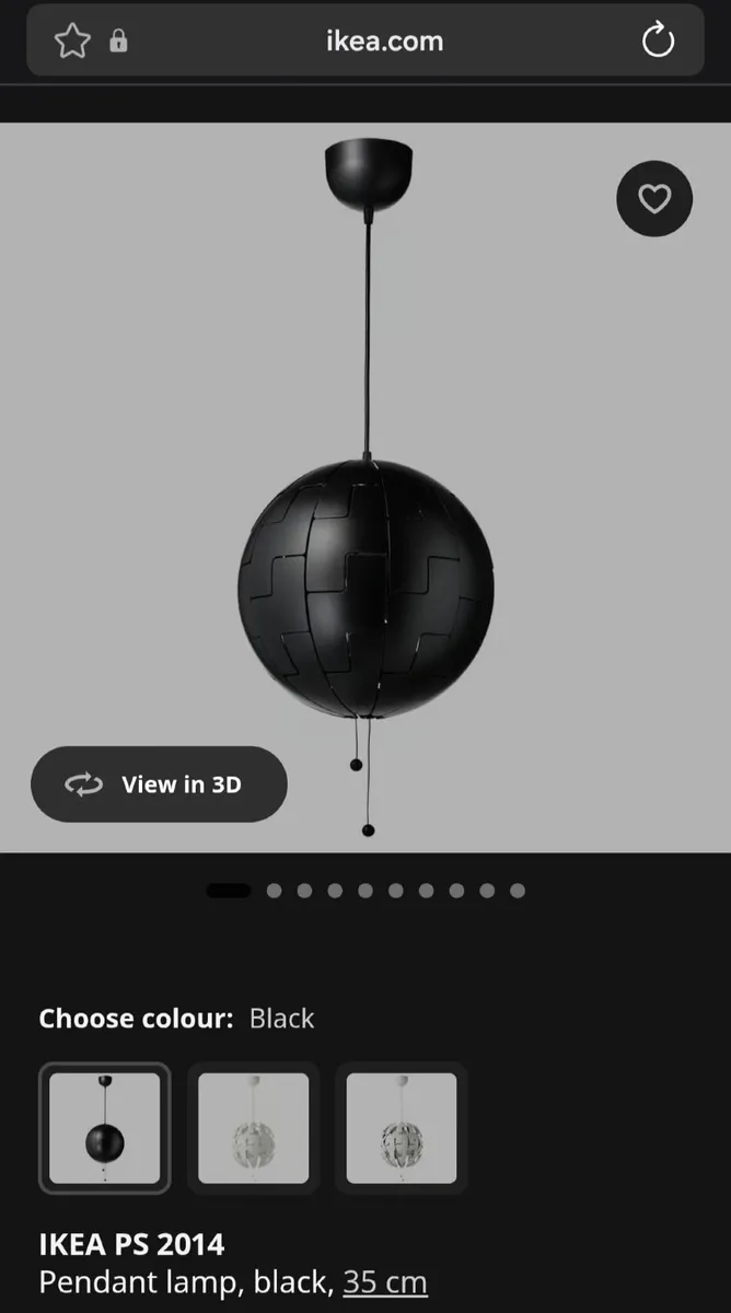 Ikea light fitting - black - Image 1