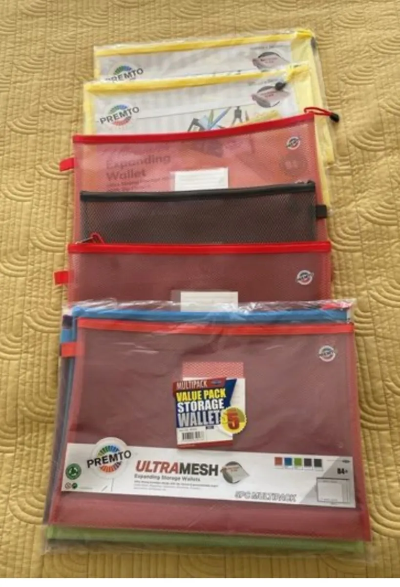 School supplies mesh folders x 10