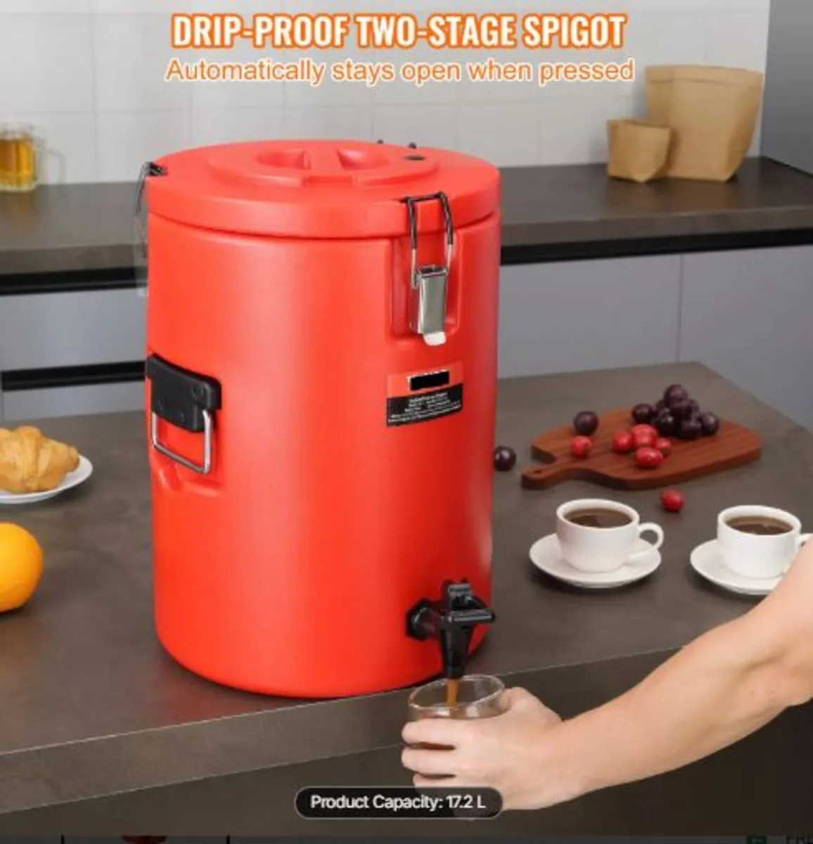 Stainless Steel Insulated Beverage Dispenser, 4.5 - Image 2