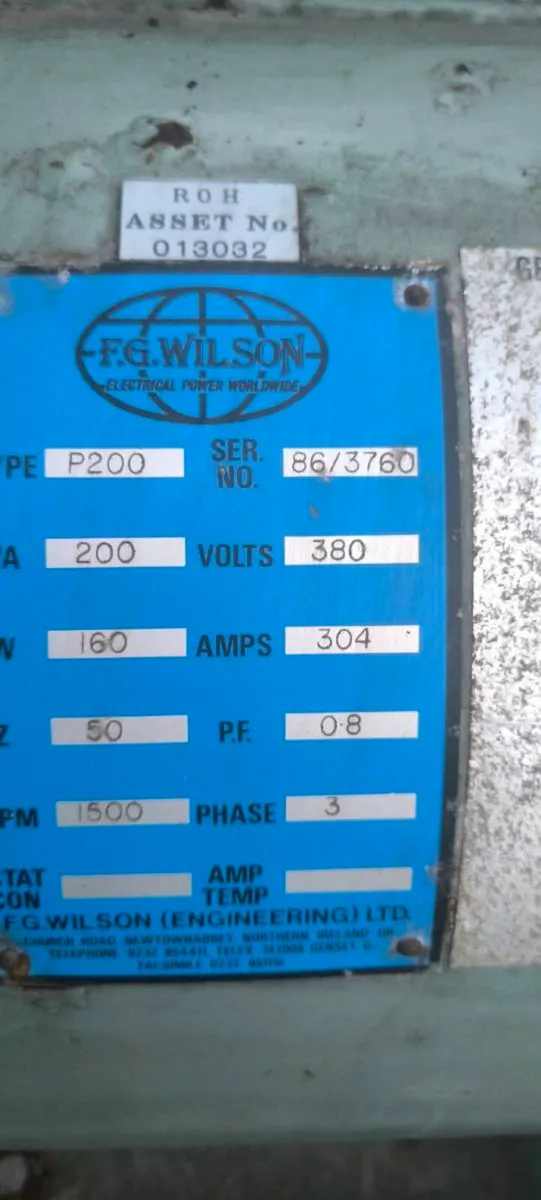 FG Wilson 200kva Perkins engine very original - Image 2