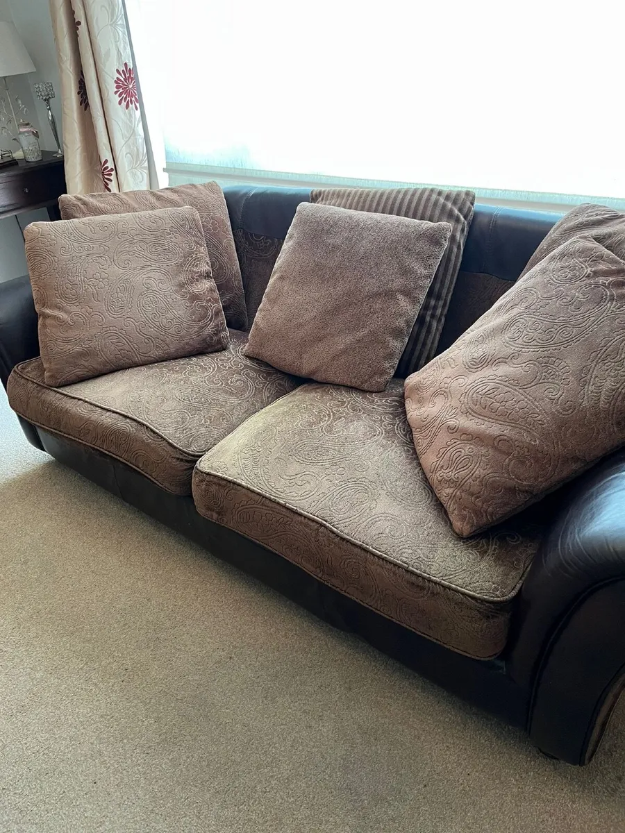 Brown Leather Couch - Image 2