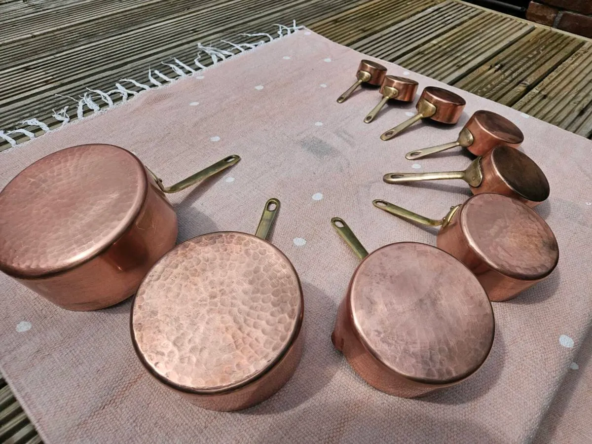 Set of 9 French Copper Pots - Nationwide Delivery - Image 3