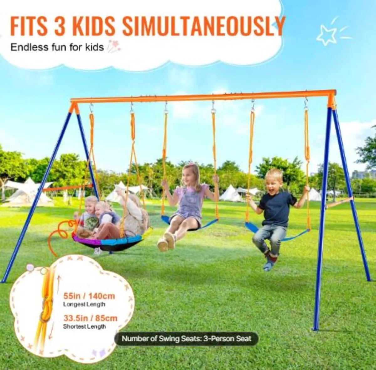 Swing Sets for Backyard, 600lbs Load Capacity - Image 2