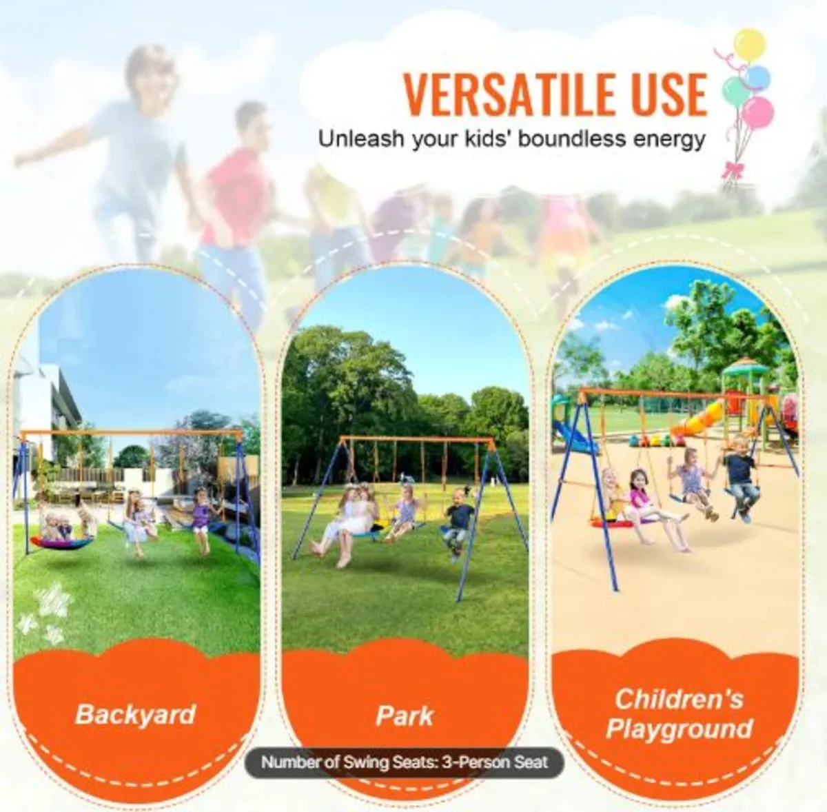 Swing Sets for Backyard, 600lbs Load Capacity - Image 4