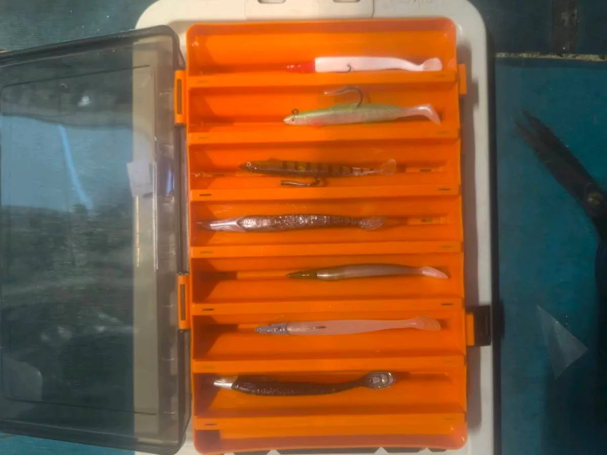 28 weighted sandeel lures in lure box double side - Image 2