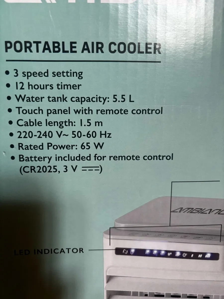 Portable Air Cooler 230V with remote. - Image 3
