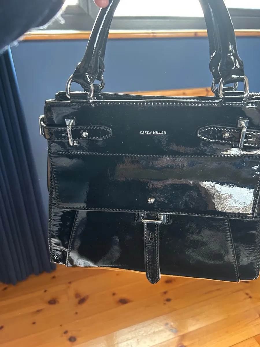Karen Millen patent leather handbag - Image 1