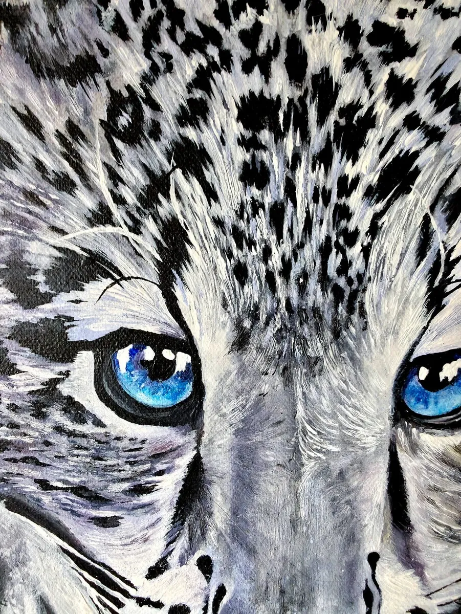 Snow leopard cub - Original art painting - Image 2